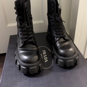 Prada Black Combat Boots
